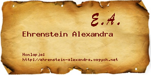 Ehrenstein Alexandra névjegykártya